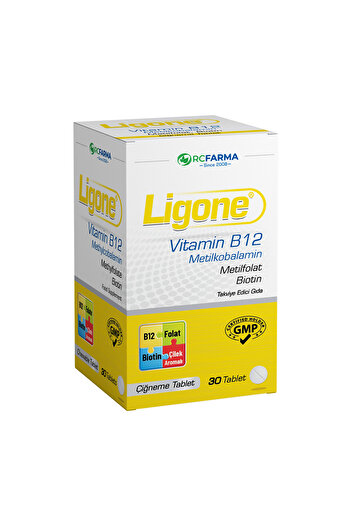 Rcfarma Ligone B12 Supplementary Food Containing Methylcobalamin, Methyl Folate and Biotin Cigneme Tablet 30 Tablets