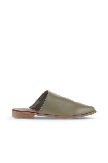 Bueno Shoes Green Leather Women's Flat Ballerinas 01Wn0124