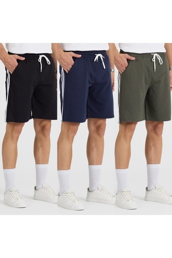 pandy Striped 3-Piece Unisex Colorful Shorts