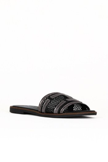 Bueno Shoes Lead Shiny Leather Women's Flat Slippers 01We3600