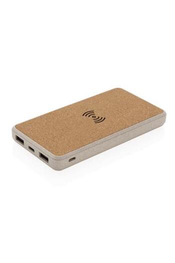Natural Wireless Power Bank, made of cork and wheat straw