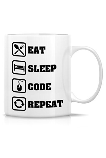Generic Retreez Funny Mug - Eat Sleep Code Repeat Programmer Software Engineer 11 Oz Ceramic Coffee Mugs -
