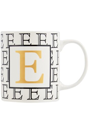 Generic Shallow Letter E Printed Porcelain Ceramic Cup Tea Coffee Mug, Bd-Mug-E