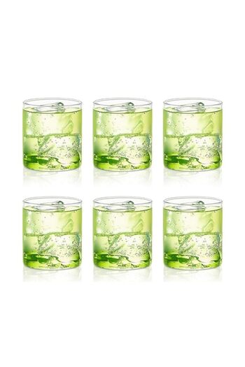 Generic Borosil Vision Transparent Squat Glass/Cold Drink Tumbler/ Beer Glass/Juice Glass Set of 6 Pcs (205