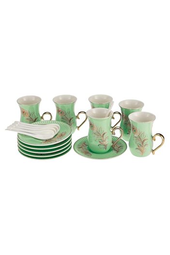 Generic Opalina Petite Feather Cup & Saucer Set - 12 Piece