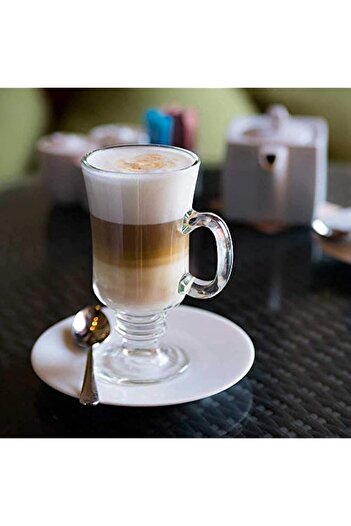 Generic Joyevic Irish Coffee Glass, Latte Macchiato Glass, Hot Chocolate Cup, with Handle, 250ml, Heat-Resi