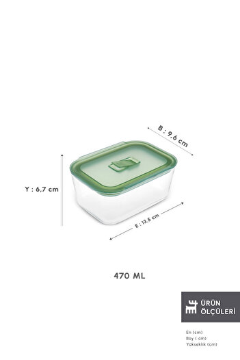 Karaca Green Rectangular Storage Container 470 ml