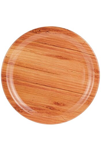 Generic Servewell Melamine Dinner Plate Wooden Design, Brown