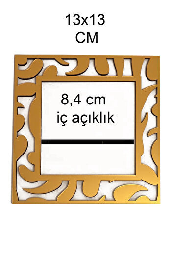 Karenza Home Dekoratif Gold Aynalı Pleksi Priz Çerçevesi Süsü - 13x13 CM - Yapışkanlı Montaj - GOLD RENK