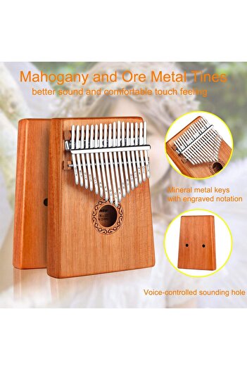 Saharaz Kalimba Thumb Piano,OwnZone Kalimba17 Keys Thumb Piano,Full Set of Accessories + Black Hard Box