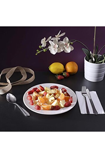 Generic Royalford 10" Melamine White Pearl Dinner Plate Plate - Soup Deep Plate Pasta Plate | plate with pl