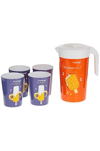 Generic Flamingo Water Jug Set, Multi-Colour, FL5931Wj