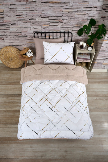 Sudemhome Single Welsoft Sleeping Set Double Sided Wellsoft Fluffy Fleece Quilt and 100X200 Elastic Sheet