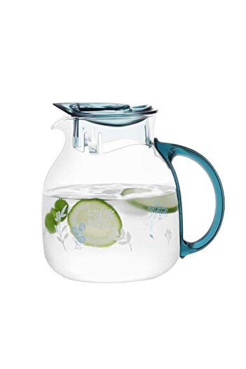 Generic 2.0L Drip-Free Borosilicate Water Jug With Lid,Glass Pitcher For Hot & Cold Beverages & Fridge,Iced