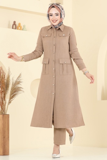 ModaMerve Pocket Detailed Sofia Set 23026Ukb139-Ms Vision