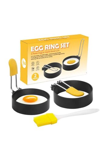 Generic KRGMNHR Stainless Steel Egg Ring, 2 Pack Nonstick Egg Maker Rings for Frying Eggs and Egg McMuffins