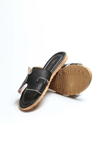 Ayakkabıhane Black Comfortable Women's Flat Slippers Ah1E935261218