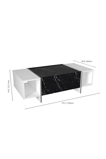 UnicUtil Luxury Editon coffee table, 120 x 60 x 37 cm, Black-White