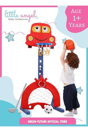LITTLE ANGEL -Kids Basketball,Football,And Golf Playset-Red