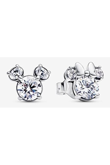 Pandora Cercei stralucitori cu Mickey si Minnie Mouse de la Disney - Argint 925