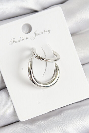 STİLLOVE Brass Ring Model Silver Color Right Cartilage Earring