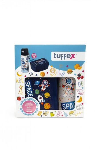 Arn Kids Space Patterned Lunch Box and Water Bottle Set - 500 ml - for School and Picnic