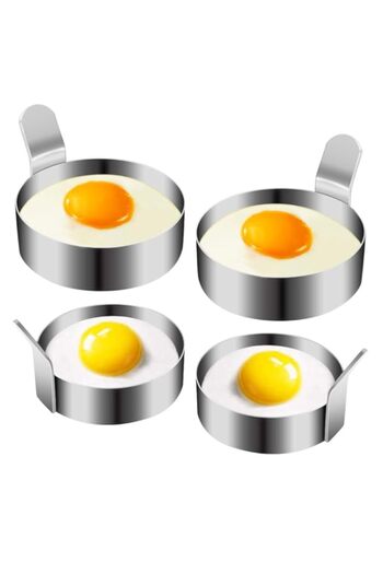 Generic WBYJ Egg Ring Stainless Steel Omelet Mold Non Stick Pancake Ring Mold for Frying Egg Egg Circles fo