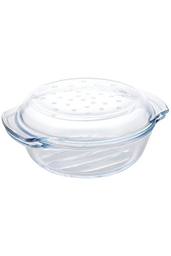 Generic Termisil, Round Glass Casserole, 2,4L,borosilicate (heat-resistant) glass, suitable for Gas Cooker,
