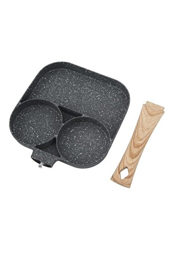 Generic Grill Frying Pan, Egg Burger Maker Pan Healthy Oil Free Uniform Heating with Handle for Home Cookin