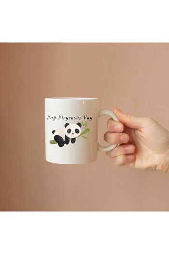 kubdekor Wow Without Vision Wow Written Printed Illustrative Gift Printed Mug Cup