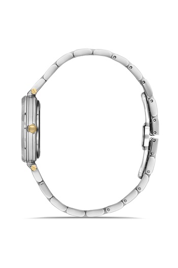 FERRO Yellow and Silver Steel Band Women's Wristwatch Fl43006A-D 3Atm Water Resistant 2 Years Warranty