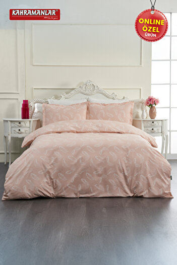 Kahramanlar Spring Powder Double Duvet Cover Set 100% Cotton