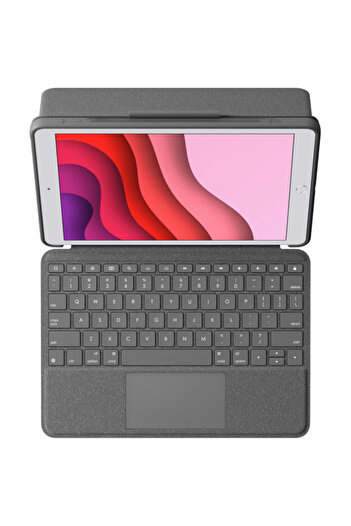 logitech Husa Book Cover cu tastatura 920-009629 pentru iPad 10.2" (gen.7), Layout UK (Gri)