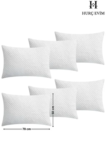 HURCEVİM Set de 6 perne de protecție antibacteriene matlasate cu fermoar - 50x70 cm - Set de huse igienice