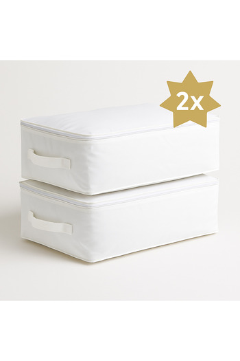 YELLOW STARY HOME DECOR (2 Pcs)White Sofa Bed & Bed Base Type Pillow Quilt Storage Bag-Bed Base Organizer 65X45X22 cm
