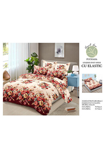 FIONNA.RO Fine Bed Linen With Elastic - Floral Pattern