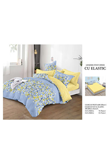 FIONNA.RO Fine Bed Linen With Elastic - Painted Flowers