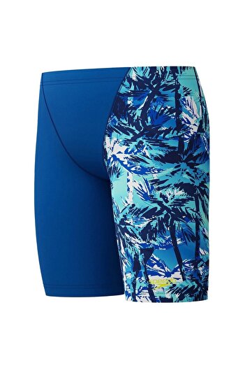 SPEEDO Allover Leg V Cut Jam-Mer Boy's Swimmer Swimsuit Blue