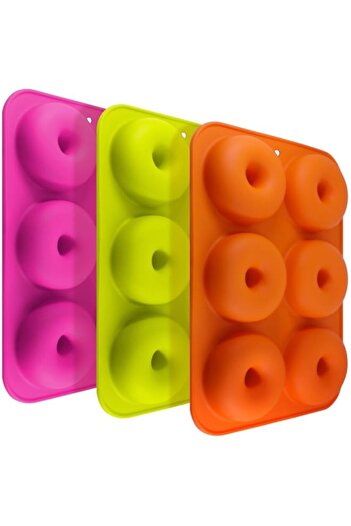Generic FineGood FG Molds_3 silicone doughnut moulds with 6 cavities, non stick baking tray, heat resistant