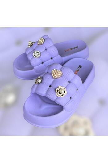 AkınalBella Women's Drawstring Model Beach Pool Daily Soft Soft Sole Slippers