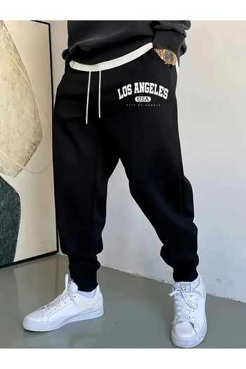 CLASİVA Los Angeles Written 2-Piece Unisex Autumn Winter Seasons Elastic Sweatpants Soft New Season Product