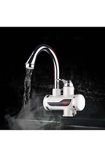 DAR Instant electric faucet for water heating with temperature display – 3000W, white 117-1