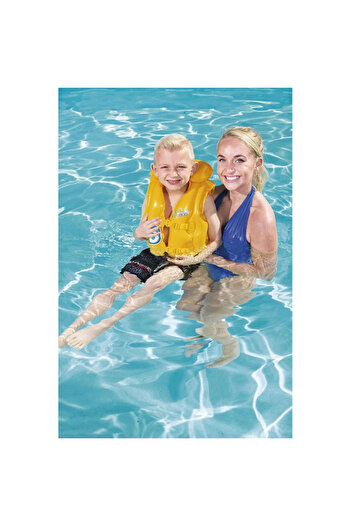 varioshop Inflatable life jacket for children 3-6 years, 3 chambers, orange with octopus, 5