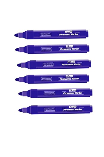 Raff Permanent Marker Blue (6 Pieces)