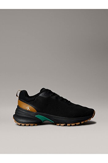 Calvin Klein Erkek Orta Kalın Fileli Kumaş Yuvarlak Burun Rahat Taban Siyah Sneaker YM0YM01284-01O