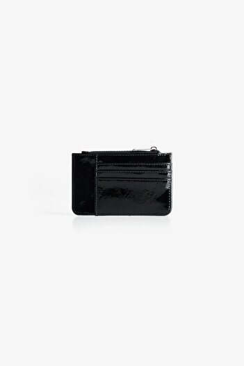 Bershka Faux-patent-finish card holder