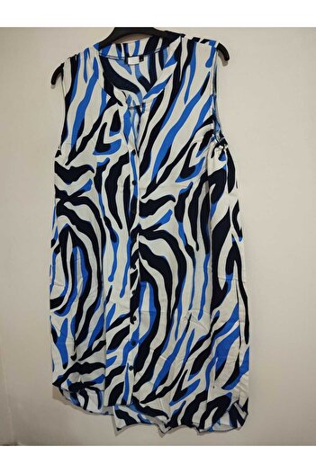 anne moda ankara 100% Cotton, Sleeveless, Full Button Stylish Dress