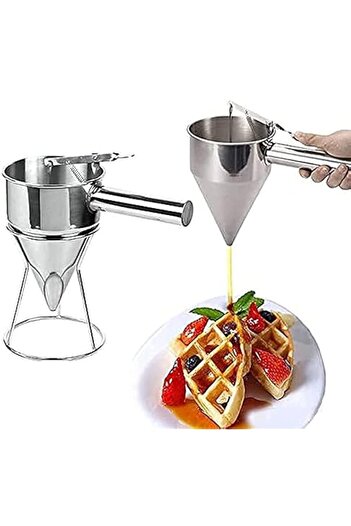 Generic eWINNER Batter Dispenser Stainless Steel Piston Funnel Dispenser,Pancake Batter Baking Dispenser, w