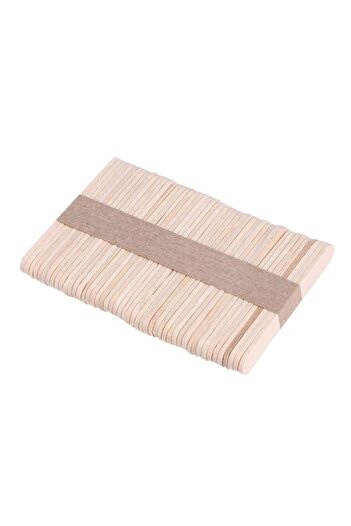 Generic ROSENICE 50pcs Ice Cream Sticks Craft Sticks Natural Wood Taster Spoons Ice Cream Spoons Popsocle P