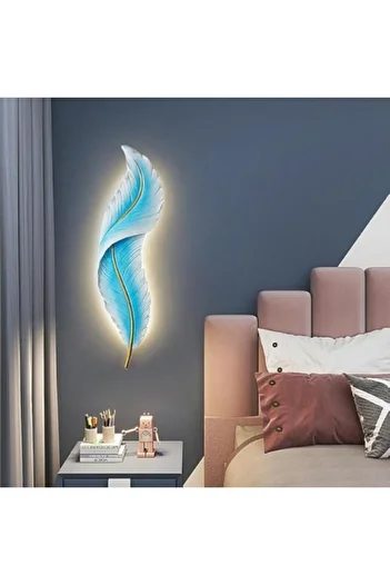 Kardett Decorative LED Wall Lamp 65cm Blue – Nordic Design Wall Light, Wedge Shape